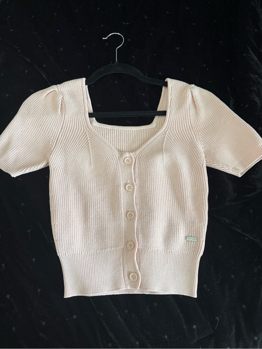 Buffalo David Bitton Pale Pink Ribbed Knit Top with Brand Tag
